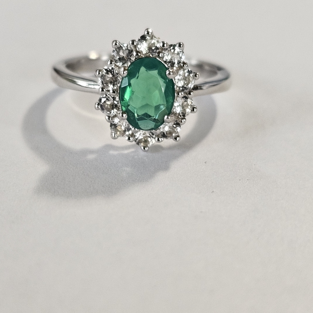 Genuine Paraiba Blue Opal Sterling Silver Ring Sz 7.5! - Picture 5 of 5